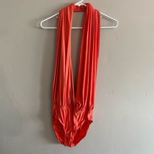 Body central plunge neck bodysuit